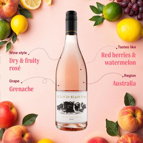 16 Little Black Pigs Rose