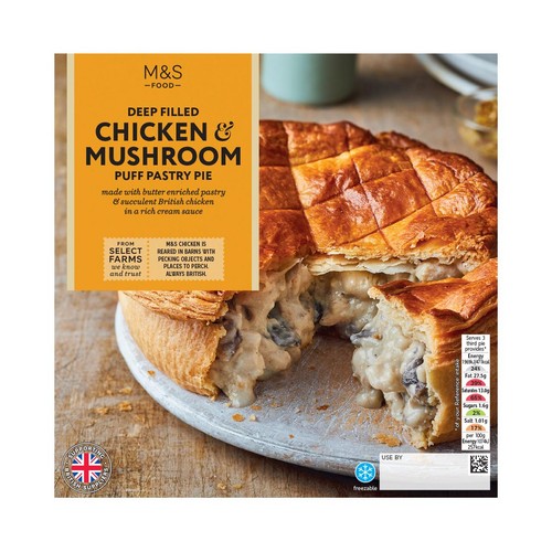 M&S Deep Filled Chicken & Mushroom Puff Pastry Pie