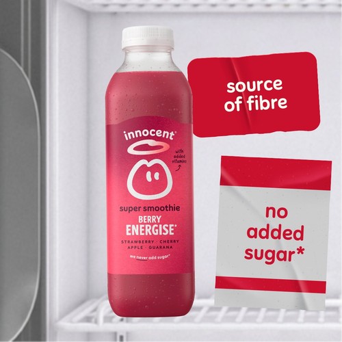 Innocent Berry Energise Super Smoothie, Strawberry & Cherry with Vitamins 