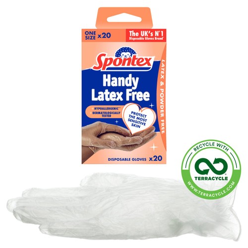 Spontex Sensitive Vinyl Disposable Gloves Latex Free