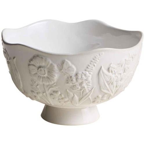 M&S Spring Meadow Footed Serving Bowl, Cream