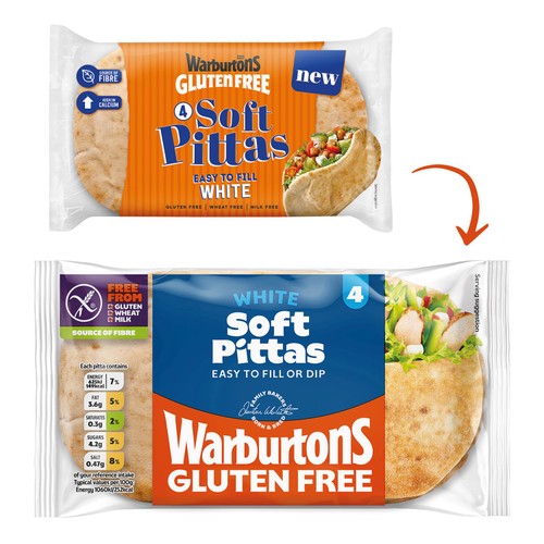 Warburtons GF 4 Soft White Pittas