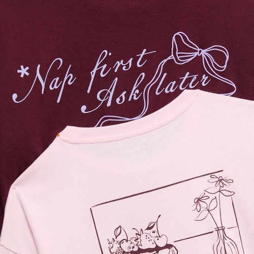 M&S OG GRAPHIC STRIPE 2PK LS LL PJ, 10-11, Burgundy