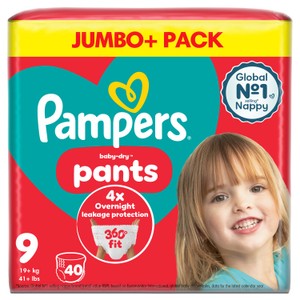 Pampers Baby Dry Nappy Pants Size 9 Jumbo