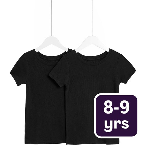 M&S Unisex, Heatgen Thermal Tops, 8-9 Years, Black