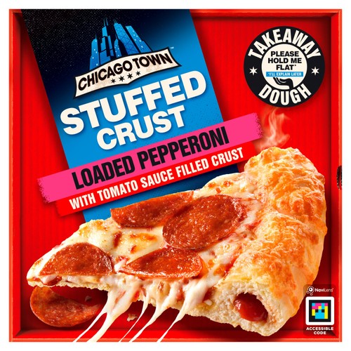 Chicago Town Takeaway Stuffed Crust Pepperoni Large Pizza 645g
