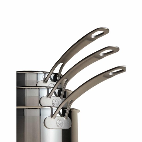 M&S X Tom Kerridge 3 Piece Stainless Steel Saucepan Set, Silver