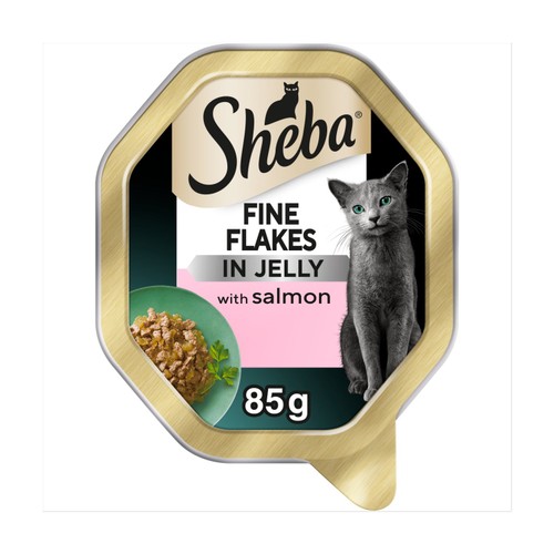 Sheba Fine Flakes Adult Wet Cat Food with Salmon Jelly Tray