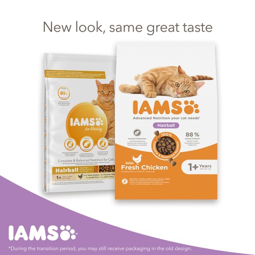 IAMS 1+ Years Hairball Dry Cat Food Chicken