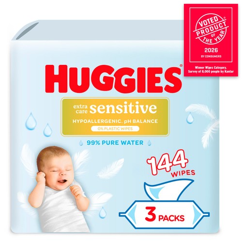 Huggies Pure Extra Sensitive Baby Wipes Triple Pack