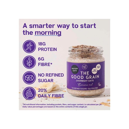 The Good Grain High Protein Overnight Oats Banana Nut