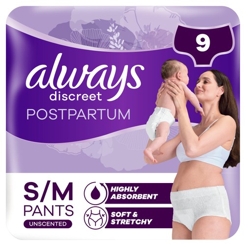 Always Discreet Postpartum and Adult Incontinence Pants Size M