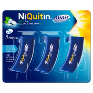 NiQuitin Minis Stop Smoking Aid 4mg Nicotine Lozenges - Mint 60s