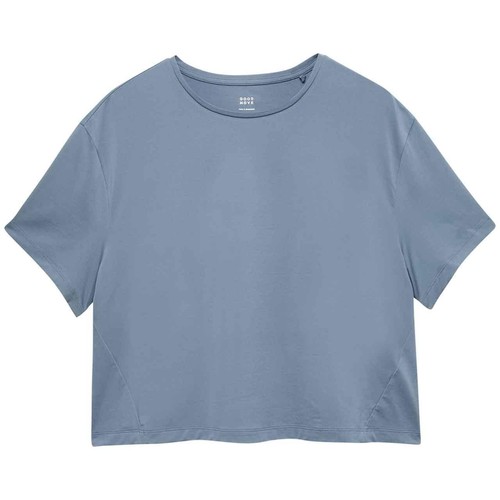 M&S Womens Goodmove Essential Round Neck Boxy T-Shirt, Size 10, Slate Blue