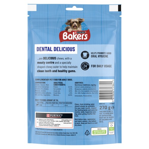Bakers Dental Delicious Large Chicken Dog Chews