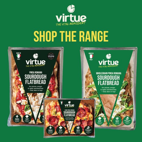 Virtue Pinsa Romana Sourdough Wholegrain Flatbread
