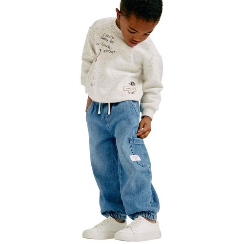 M&S Boys Relaxed Denim Cargo Jeans, 2-3 Years, Denim