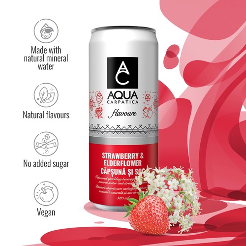 AQUA Carpatica Sparkling Flavours Strawberry & Elderflower