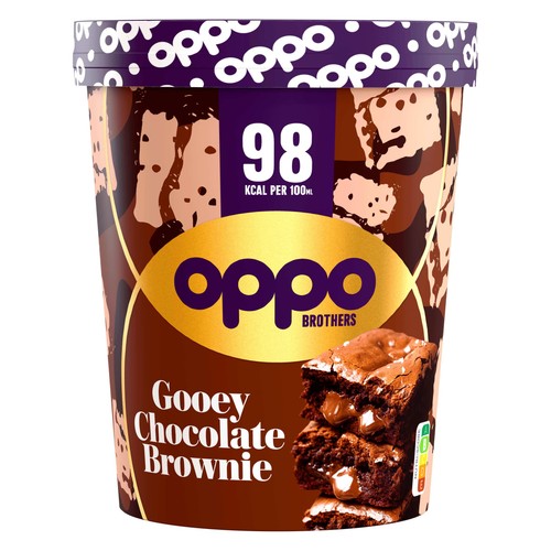 Oppo Gooey Chocolate Brownie Low Calorie Ice Cream Tub