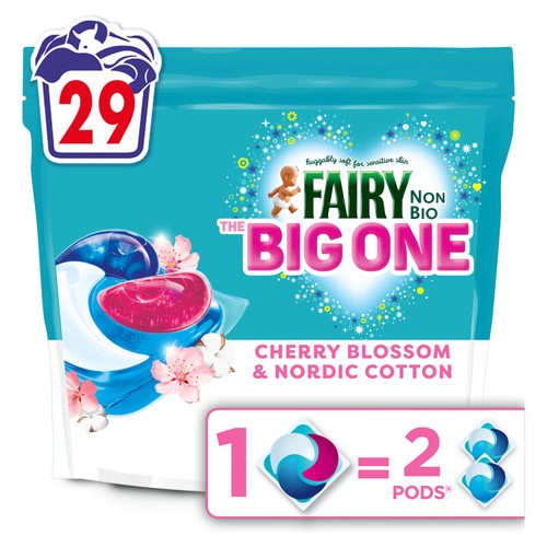 Fairy Non Bio The Big One Cherry Blossom & Nordic Cotton Washing Pods