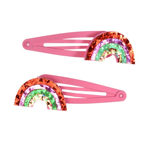Rex London Glitter Hair Clips Rainbow