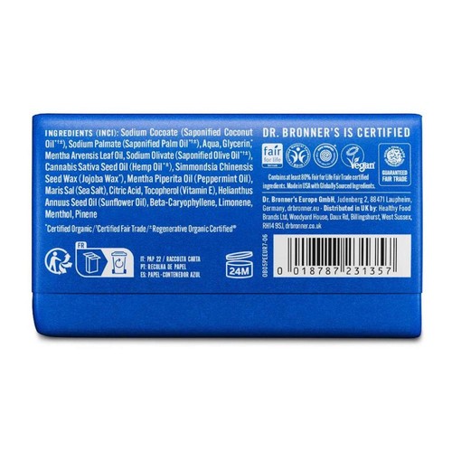 Dr. Bronner's Peppermint Organic Multi-Purpose Soap Bar