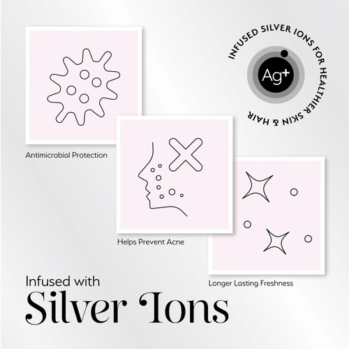 Silver Cloud White Satin Pillowcase Infused with Silver Ions