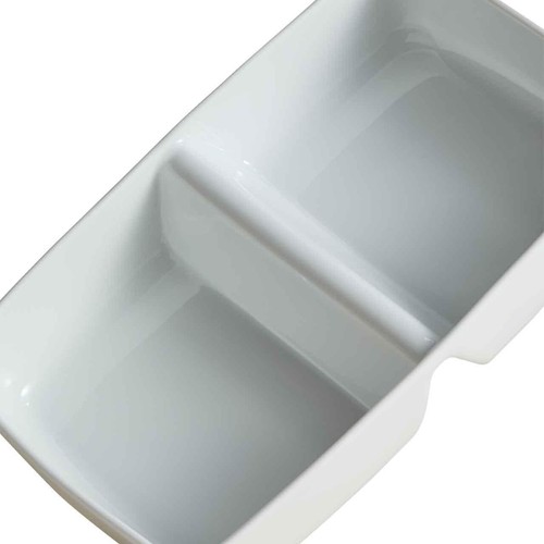 M&S Maxim Ceramic Double Vegetable Dish, One Size, White