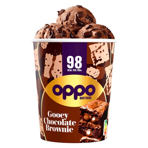 Oppo Gooey Chocolate Brownie Low Calorie Ice Cream Tub