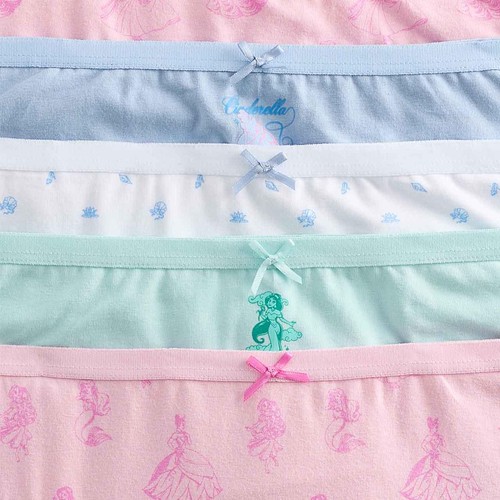 M&S Girls Cotton Rich Disney Princess Knickers, 3-4 Years, Pink Mix