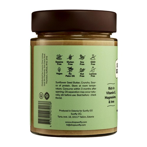 SUNFLY Sunflower Seed Butter, Crunchy Spread