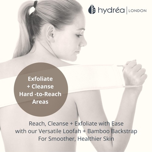 Hydrea London Bamboo & Loofah Exfoliating Back Strap