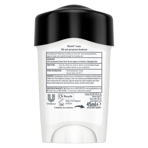 Sure Men Maximum Protection Clean Scent Cream Anti-Perspirant Deodorant
