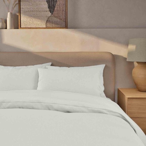 M&S Pure Brushed Cotton Bedding Set, King, White
