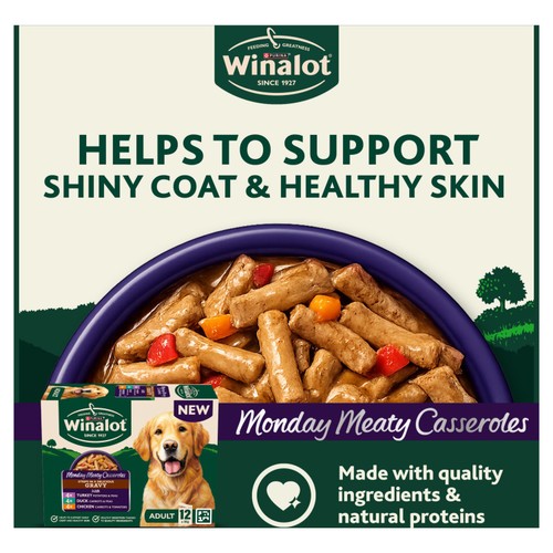 Winalot Monday Meaty Casseroles Chicken, Turkey, Duck in Gravy Wet Dog Food