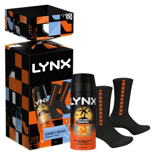 Lynx Bodyspray + Socks Sunset Fresh Cracker Gift Set