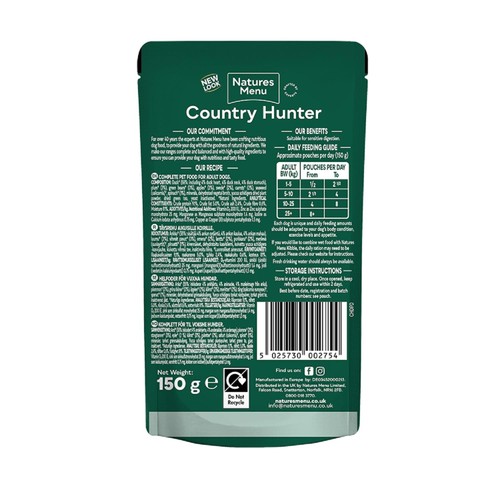 Natures Menu Country Hunter Duck Wet Dog Food Pouches