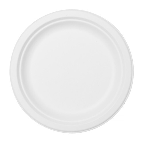 White 22cm Bagasse Party Plates