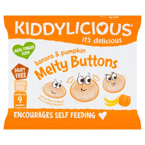 Kiddylicious Banana & Pumpkin Melty Buttons Baby Snacks