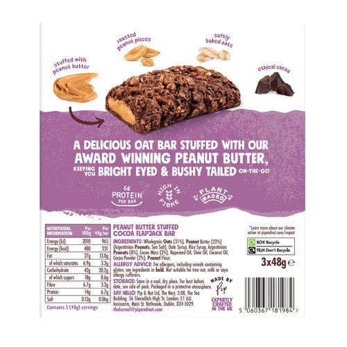 Pip & Nut Peanut Butter Stuffed Oat Bar Chocolate