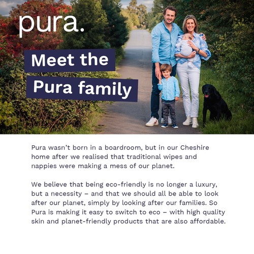 Pura Plastic Free Flushable Baby Wipes 3x60pk