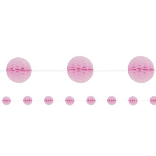 Pink Honeycomb Ball Garland 7ft