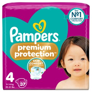 Pampers Premium Protection Nappies, Size 4 (9-14kg) Essential Pack