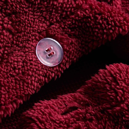 M&S Teddy Fleece Bedding Set, Single, Burgundy
