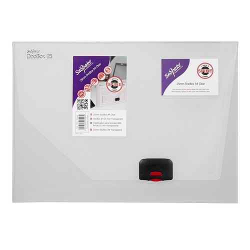 Snopake A4 DocBox Document Wallet Folder, Clear