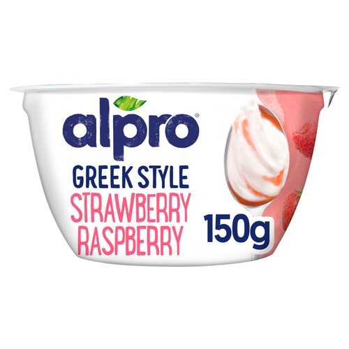 Alpro Greek Style Strawberry Raspberry Dairy Free Yoghurt Alternative