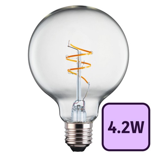 TCP Clear Glass Filament G95 E27 4.2W Warm White