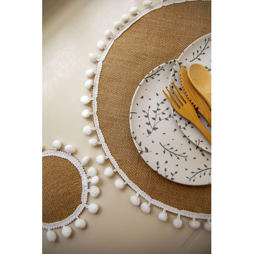 Natural Elements Set of 4 Hessian Placemats, Gift tied and tagged