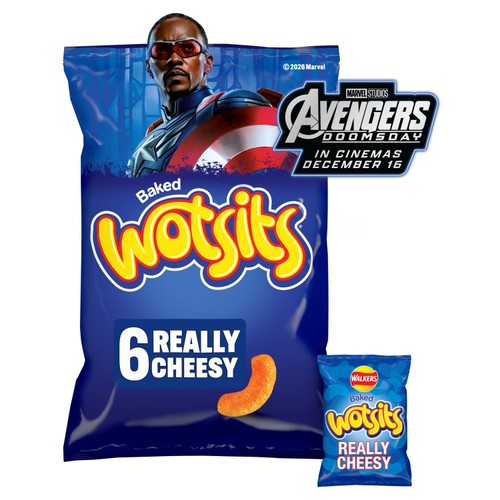 Walkers Wotsits Really Cheesy Multipack Snacks Crisps 6x16.5g