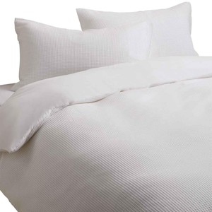 M&S Pure Cotton Waffle Bedding Set, Single (3 ft), White